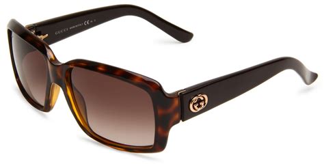 Gucci: Brown Rectangular Sunglasses 